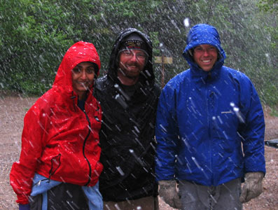 pic of Nandini, Matt, and Ted enjoy the late May weather