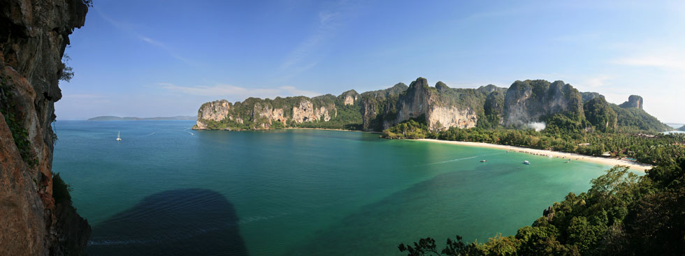 The View from the Thaiwand Wall of Tonsai and Railay beaches
