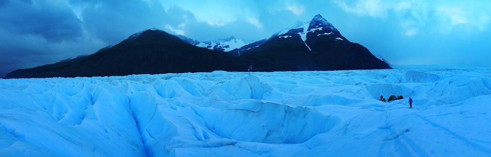 our camp on the Tyndall Glacier