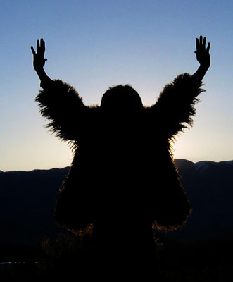 picture of man at sunrise
